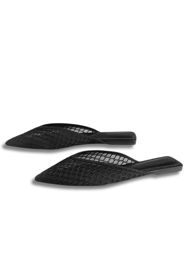 LEYA Mules - Elegant women's mules with pointed toe and mesh design